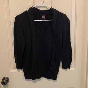 Ann Taylor Black Sweater with Tie